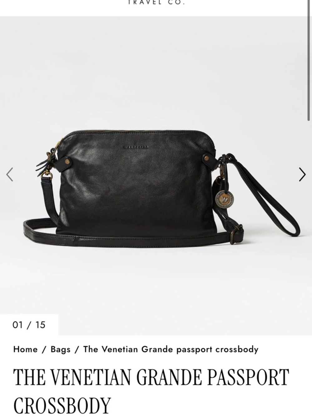 The Venetian Grande Passport Crossbody - Black